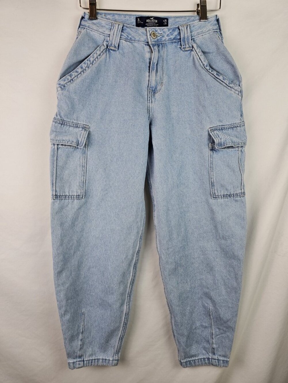 Hollister Women Jeans Size 3 L 26 x 28 Blue High Rise Balloon Jean 90s Tapered